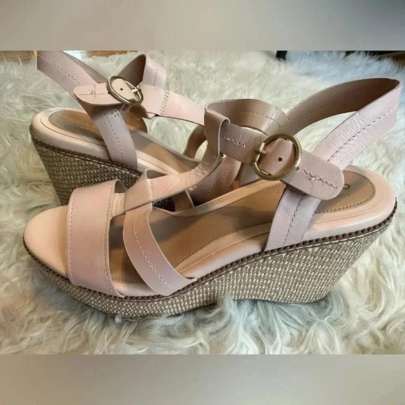 NWOB Cole Haan Womens Cloudfeel All Day 75 Faux Leather Peep Toe Wedge Sandals - Picture 7 of 8